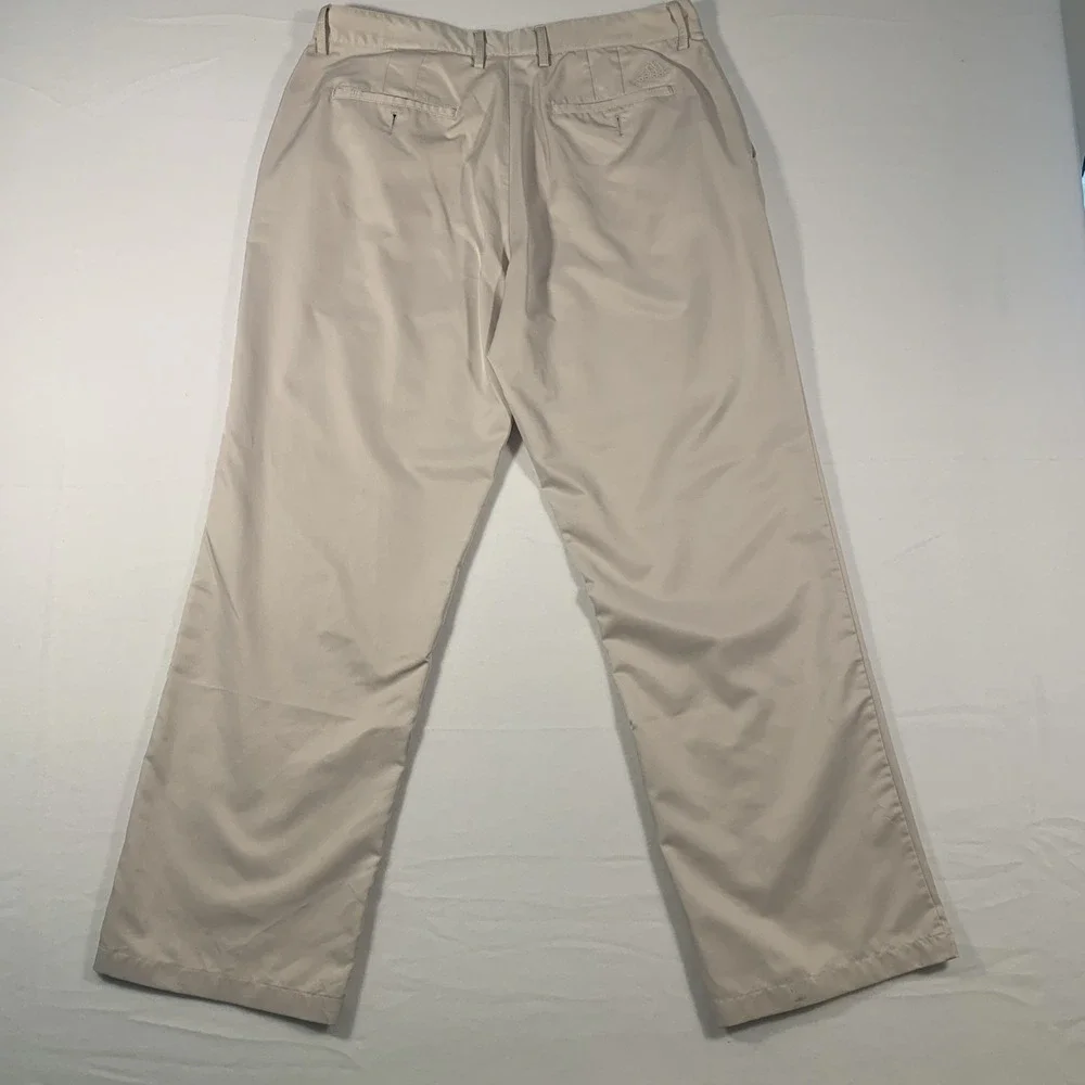 Adidas ClimaLite Golf Pants Men's 35 x 32 Beige Flat Front Regular Straight‎ Leg